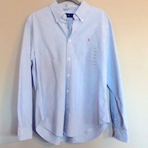 Ralph Lauren Womens Oxford classic fit shirt size large. Light blue. NWT